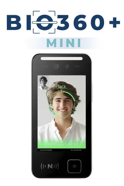Dispositivo de reconocimiento facial BIO360+ Mini integrado con Control Academic para control de acceso biométrico en colegios y empresas