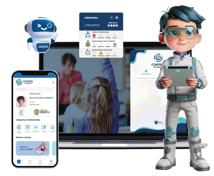 Interfaz de Control Academic en dispositivos móviles y PC para gestión académica y el Ecosistema Académico