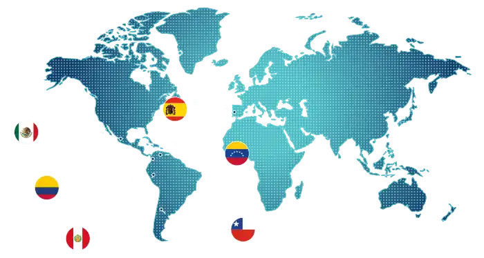 Mapa informativo que muestra los diferentes países donde la plataforma Control Academic se encuentra en el mundo