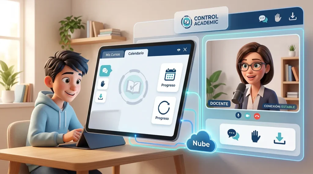 Ecosistema digital hibrido de control academic que permite clases en linea