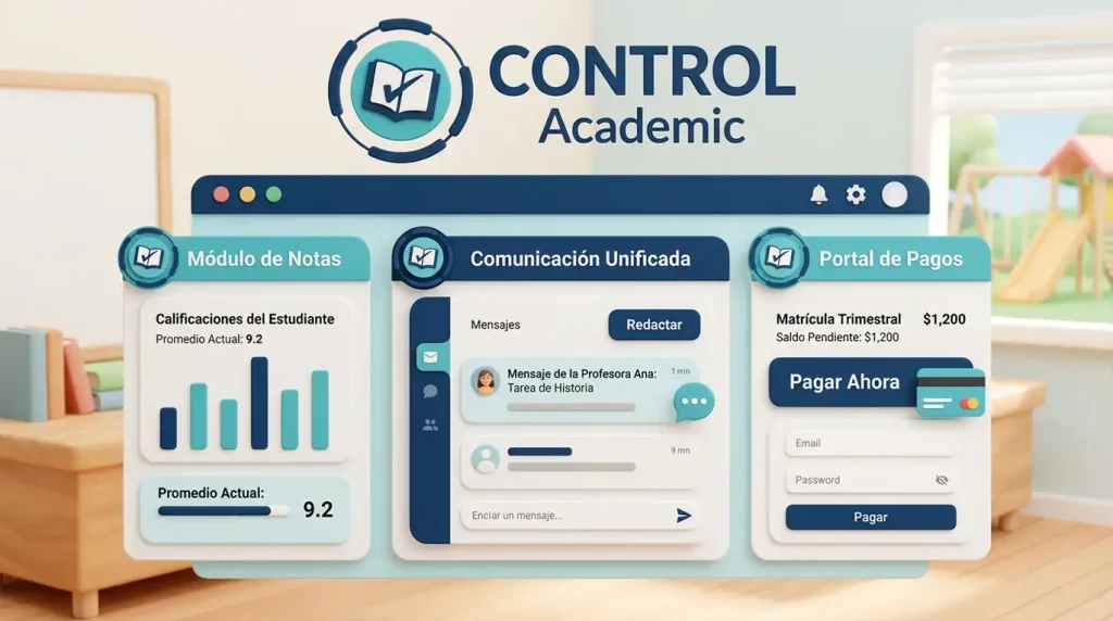 Sistema academico ideal, complementado por modulos que ayudan tu colegio