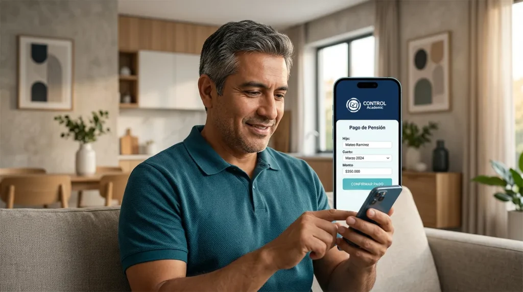 Acudiente usando Control Academic para hacer pagos de pension