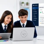 Plataforma de aprendizaje b-learning para colegios con estudiantes utilizando un aula virtual de Control Academic para la modernización educativa y la gestión escolar en 2026.
